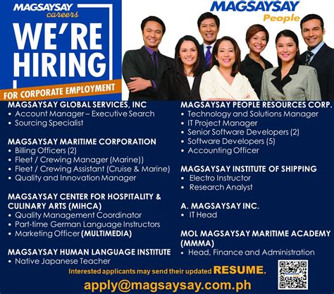 magsaysay job hiring jobs .